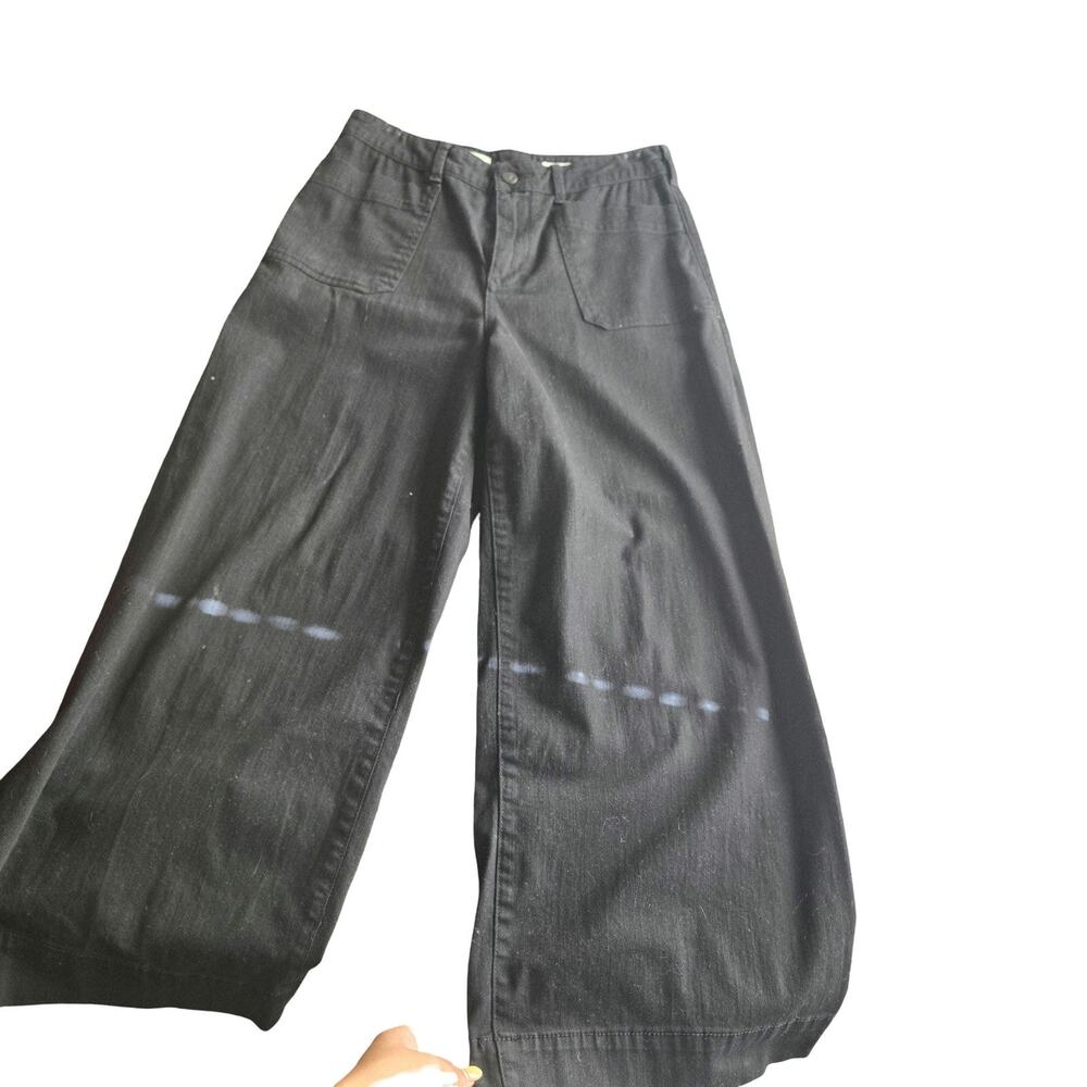 Anthropologie Pilcro Black Denim Wide Leg Pants Size: 28